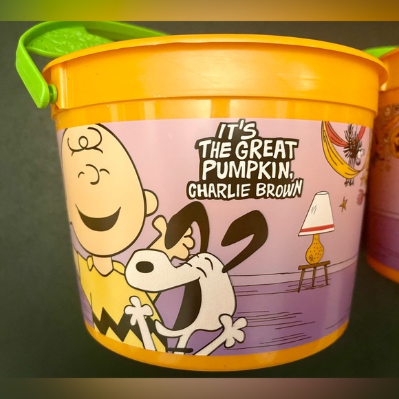 2 Collectible “It’s the Great Pumpkin, Charlie Brown” McDonalds Candy Buckets - Picture 9 of 10